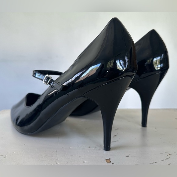 PLEASER DREAM-428 4" Heel Black Patent Mary Jane Pumps Women's Size 15.5-16.5 - Picture 3 of 10